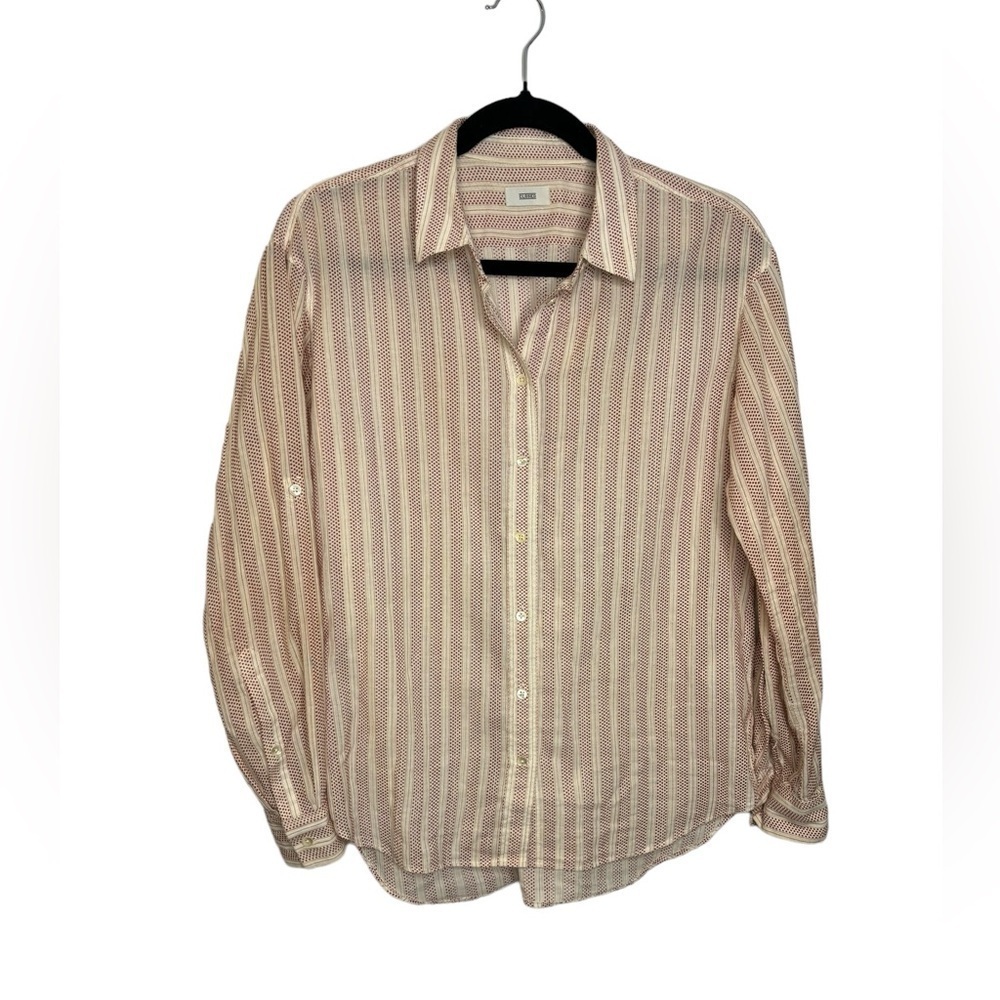 Closed Joan Cream and Red Cotton Button up Blouse Size XXS